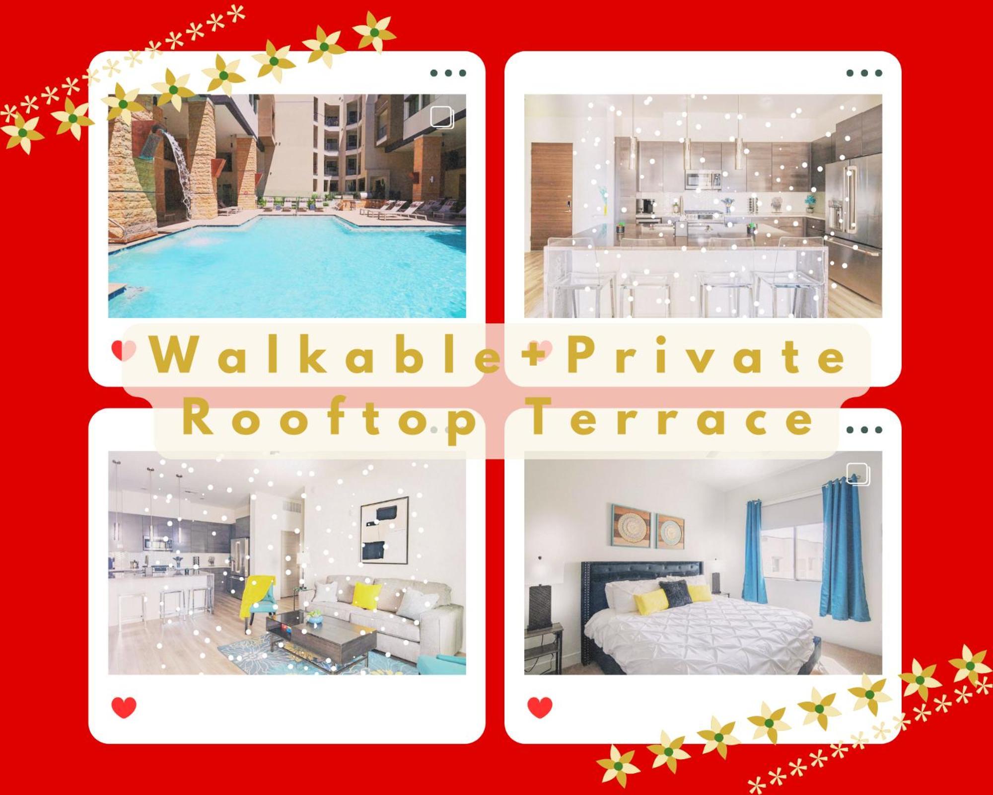 Apartment Private Rooftop Terrance-walk Score 81-shopping District-king Bed-parking 4021